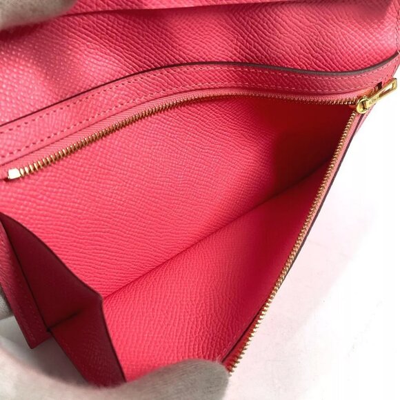 HERMES H logo Bearn Souffle 2-fold Long Wallet Epsom Rose azare pink/GoldHW - Picture 5 of 16